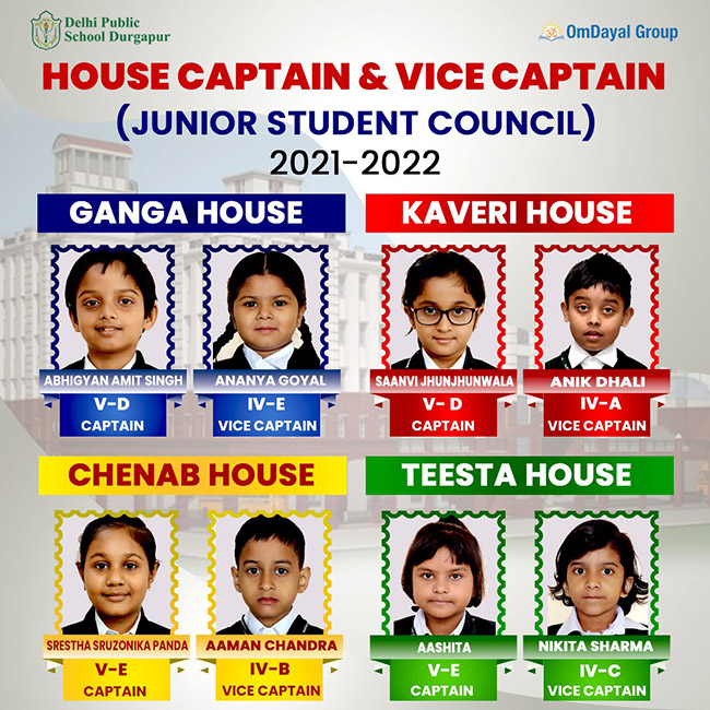 Captains and Vice Captains 2021-22 (Junior School)