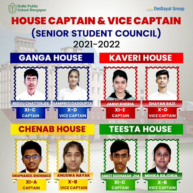Captains and Vice Captains 2021-22 (Senior School)